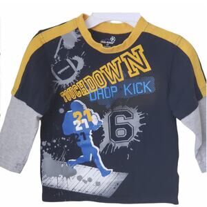 2 FOR $5 SALE Boy's Navy Blue And Gray Football Shirt Size 4T